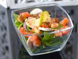 Salade fraîcheur aux pousses d’épinards et saumon fumé