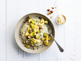 Risotto aux choux de Bruxelles, panais et noisettes