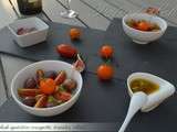 Salade apéritive courgette, tomates, olives