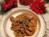 Aiguillettes de poulet aux châtaignes et champignons