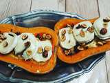 Courge butternut rôtie, au chèvre, miel et noisettes