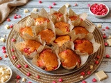 Muffins aux pralines roses et chocolat blanc