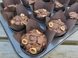 Muffins double chocolat noisette