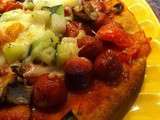 Pizza knacks et légumes du Soleil