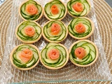Tartelettes fraîcheur concombre truite fumée