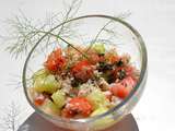 Salade estivale fraîche et légère au crabe, fruitée et iodée