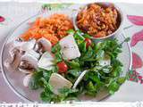 Salade vitaminée et colorée à la betterave et au chorizo et au chèvre