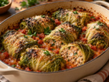 Ces choux farcis gardent leur cœur de poulet moelleux sous les feuilles fondantes