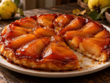 Cette tarte Tatin aux coings garde ses quartiers entiers sous un caramel ambré