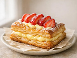 Feuilleté fraise crème pâtissière croustillant : recette facile