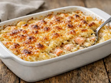 Gratin de pâtes au saumon béchamel : crémeux, facile et anti-gaspi