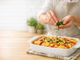 Gratin de pomme de terre et poivron rouge