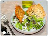 Salade vegan toute verte aux fèves et petits pois