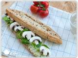 Sandwich végétarien aux champignons de Paris