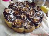 Gâteau de fleurs aux pétales de pommes et Nocciolata