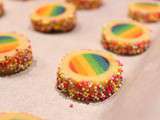 Biscuits au coeur arc-en-ciel (rainbow cookies)