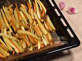 Frites tricolores de pommes de terre, patates douces et panais au four