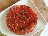 Tartare de tomates au basilic