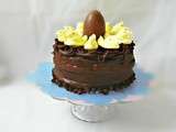 Gros gâteau au chocolat {décoration de Pâques }-Chocolate cake and peeps for Easter.{mon nouveau robot, mon kitchen aide à moi}