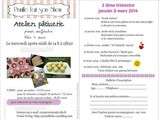 Planning ateliers pâtisserie enfants du 2 ième trimestre (janvier à mars 2014)
