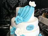 Wedding cake - drapés bleu
