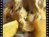 Ardent curry de volaille à la mangue, riz basmati