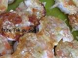 Brochettes de crevettes sésame-sirop d'érable