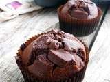 Muffins doublement chocolatés avec des méga chunks