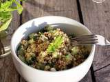 Salade légère : quinoa/boulgour, concombre, feta & menthe