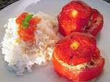 Tomates farcies au veau et jambon moelleuses
