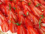 Tarte aux fraises et basilic