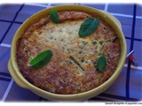 Clafoutis au thon, petits pois et fromage frais aux herbes