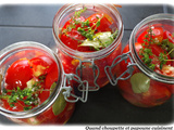 Conserves de quartiers de tomates aux aromates