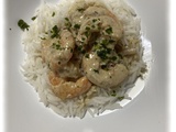 Crevettes qu lait de coco et curry vert