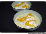 Oeufs a la neige a la neige a l'orange, creme anglaise au cointreau