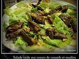 Salade tiède aux coeurs de canards et madère