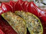 Courgette farcie aux champignons