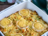 Gratin de ravioles poireaux et chèvre