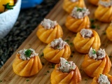 Mini spirales à la tomate et aux rillettes