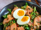 Salade de lentilles au saumon fumé