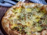 Tarte feuilletée poireaux poulet