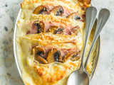 Crêpes gratinées au jambon et champignons de Joseph Viola