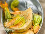 Crêpes salées fleurs de courgette & ricotta