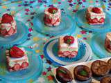 Fraisier aux biscuits roses
