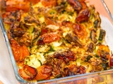 Gratin de courgettes, tomates cerises et feta
