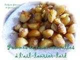 Pommes de terre nouvelles à l’ail, laurier et lard