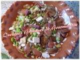 Salade de fèves fraîches et de tomates noires de Crimée