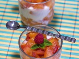 Verrines de pêches au fromage blanc