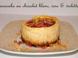 Cheesecake au chocolat blanc, rose & violette - Qui Dort Dine
