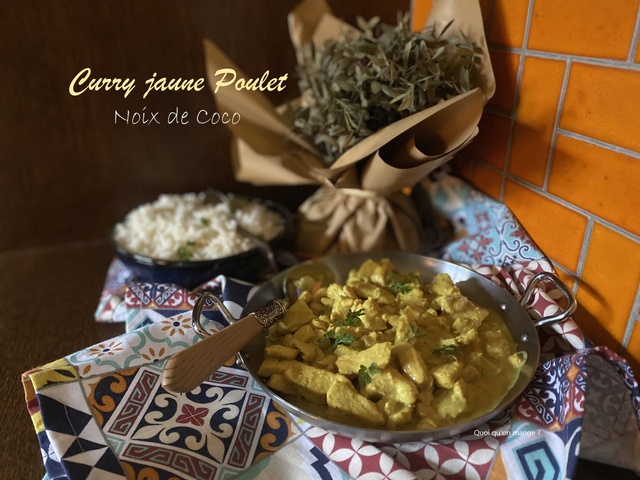 Poulet au curry vert et lait de coco - Amandine Cooking